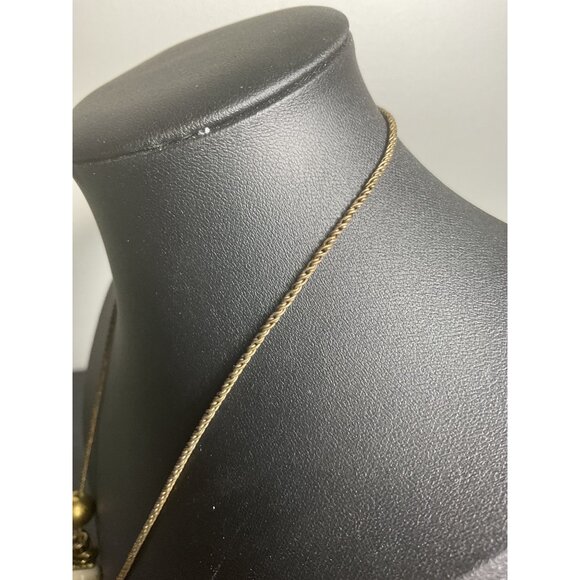 Vintage Boho Necklace With Large Beads & Charms Gold Tone Adjustable Chain - Picture 4 of 5